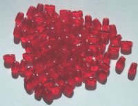 100 6x3mm Red Rectangle Beads